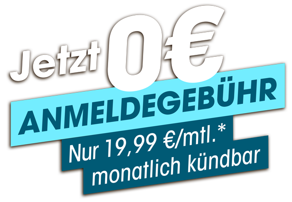 Ein Preishinweis für das beneFit Frühlingsangebot. 0€ Anmeldegebühr, 19,99€/Monat. Monatlich kündbar.